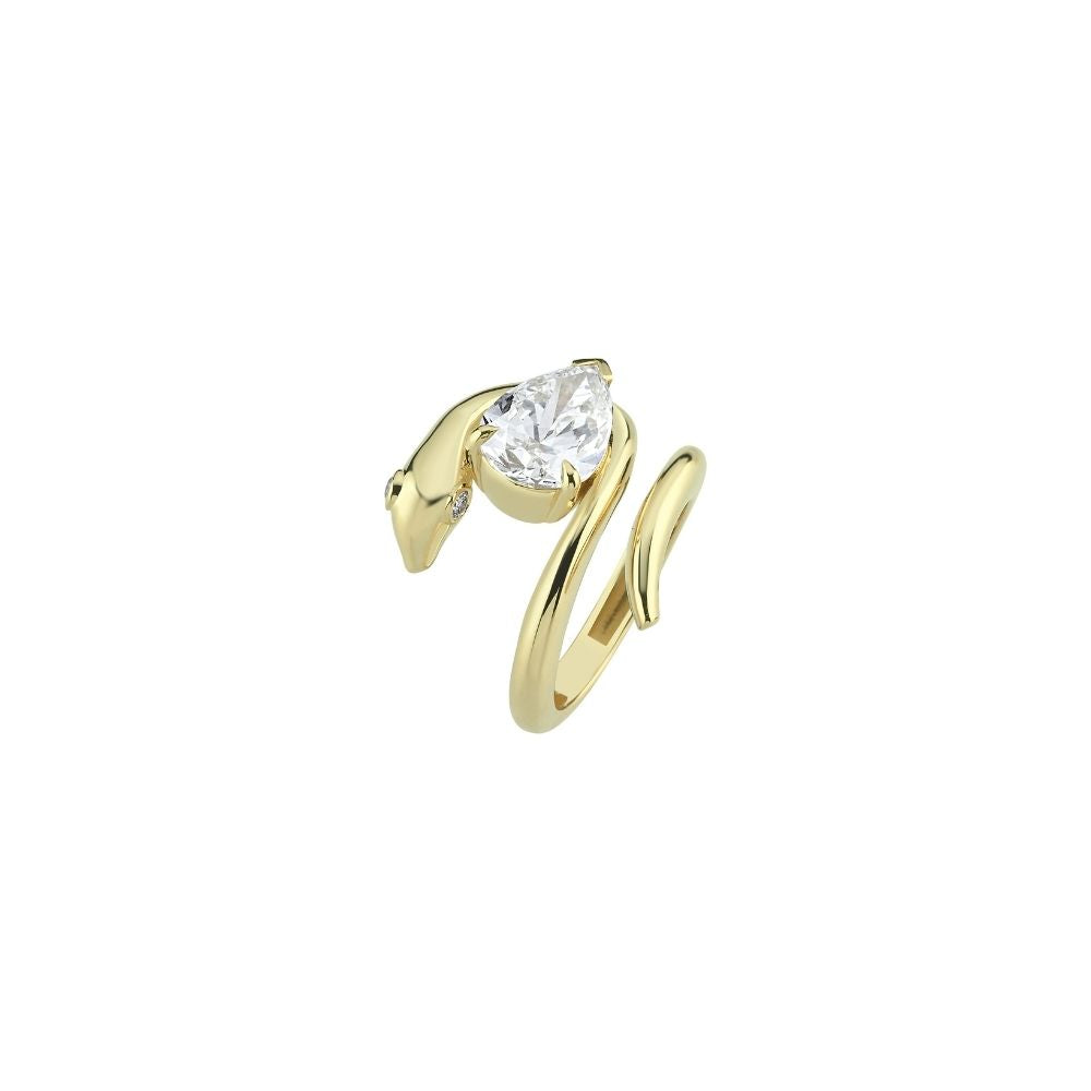 Snake Ring with 2ct Pear Diamond (Lab Grown)