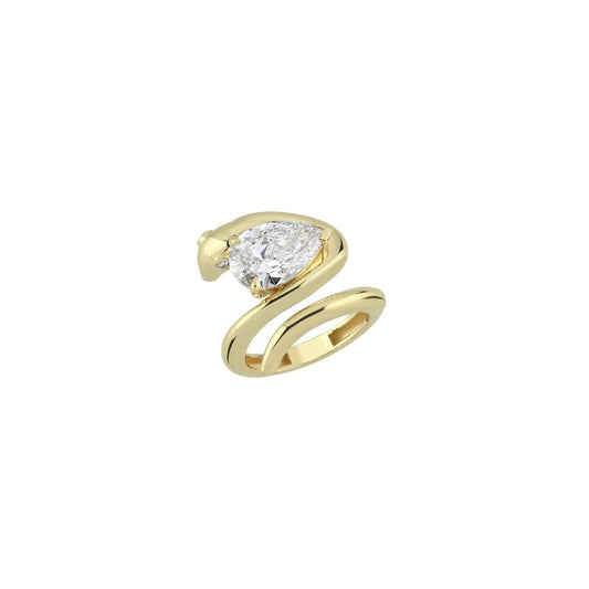 Snake Ring with 2ct Pear Diamond (Natural)