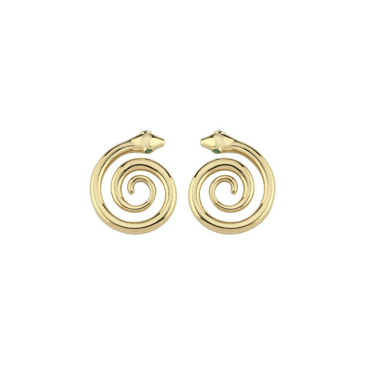 Snake Earrings in Gold and Tsavorite (Pair)