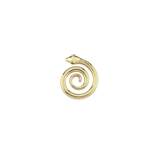 Snake Earrings in Gold and Tsavorite (Single, Left Ear)