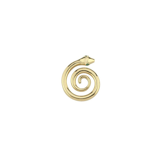 Snake Earrings in Gold and Tsavorite (Single, Right Ear)