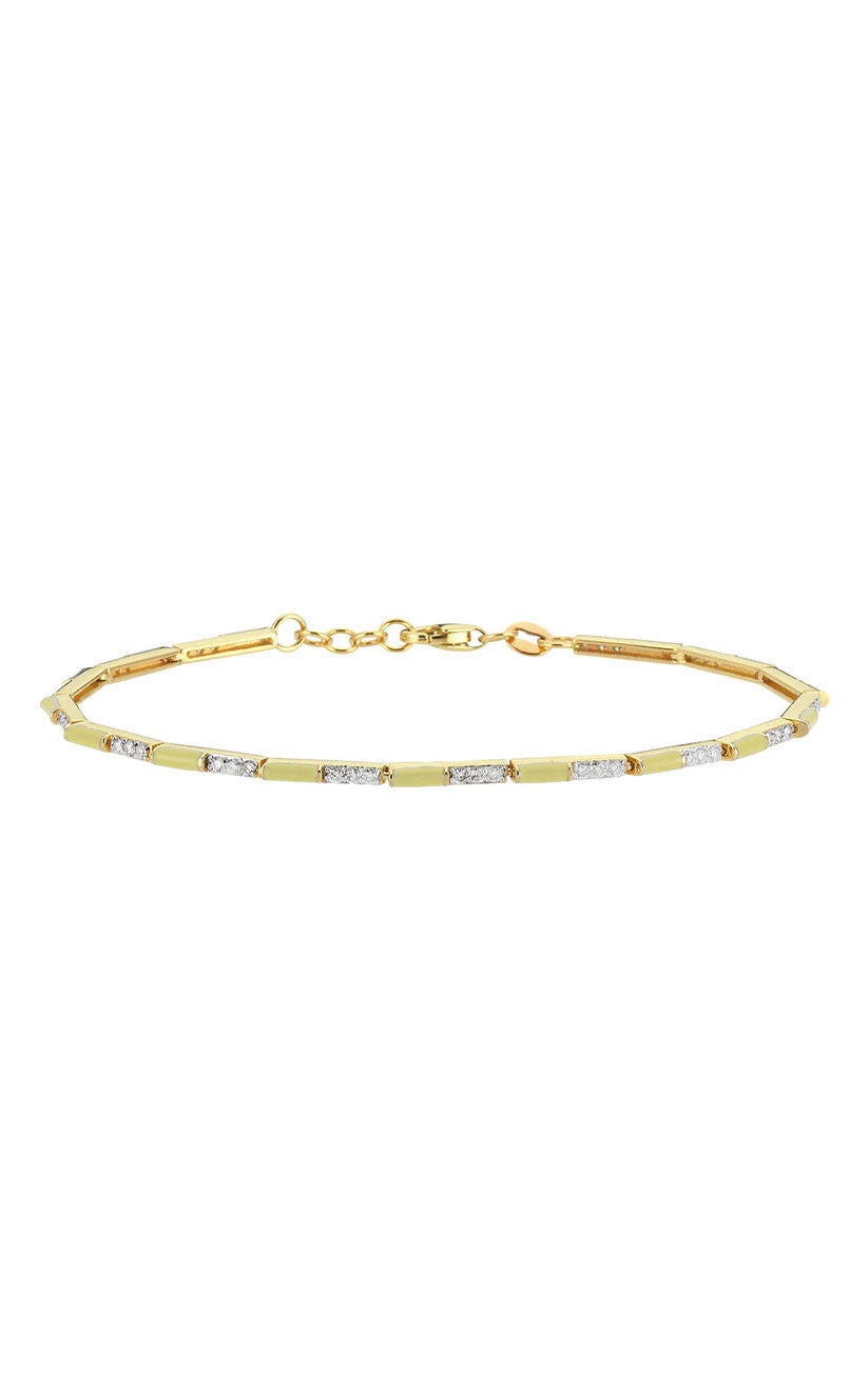 Beige Enamel & Diamond Bracelet