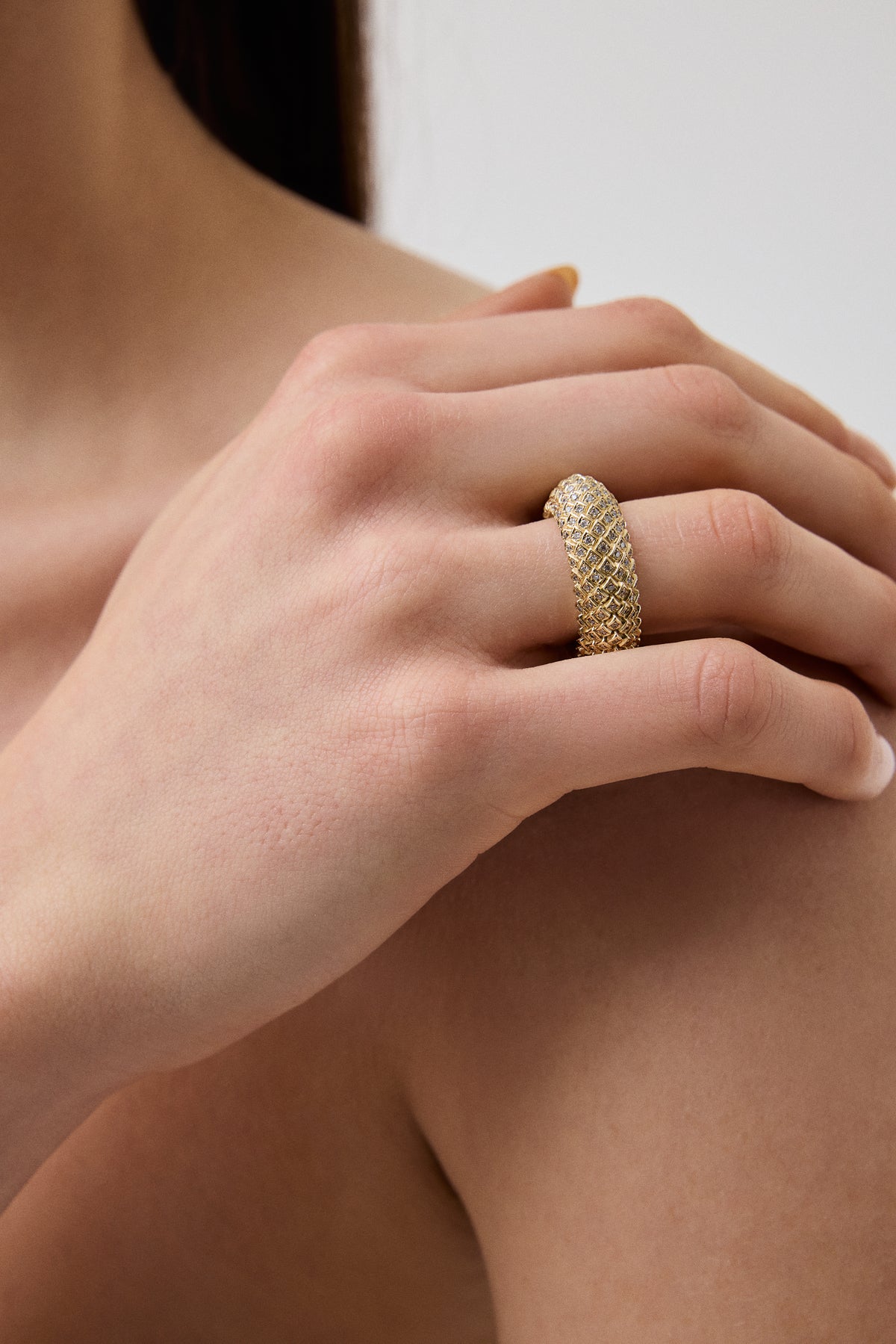 Snake Skin Ring With Diamonds