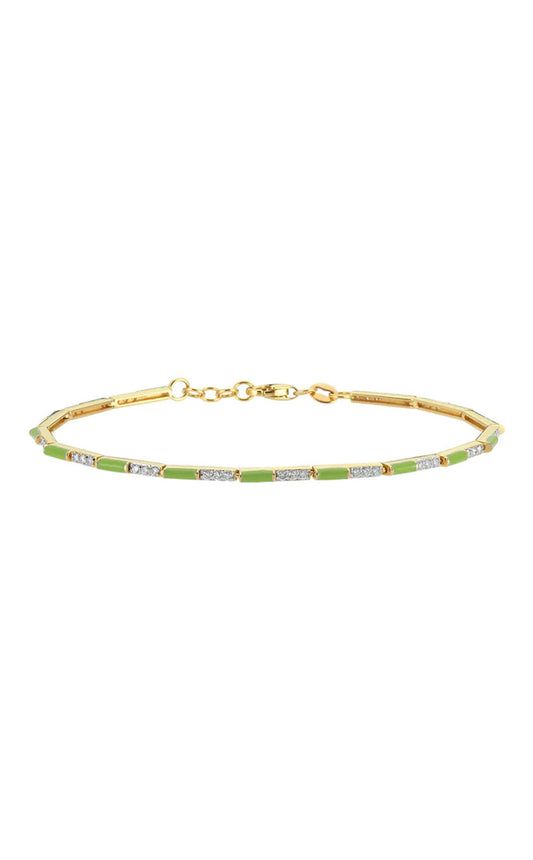 Green Enamel & Diamond Bracelet