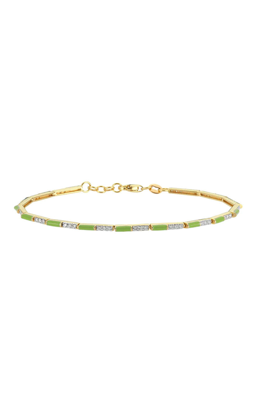 Green Enamel & Diamond Bracelet