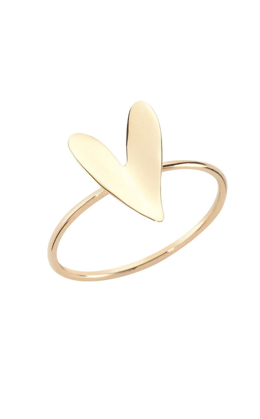 Heart Ring in Frosted Gold