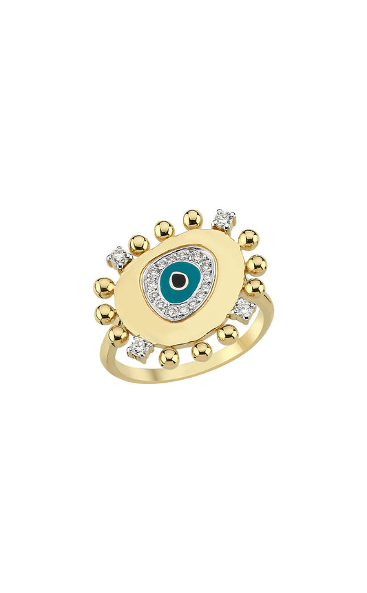Evil Eye Ring in Gold & Diamonds