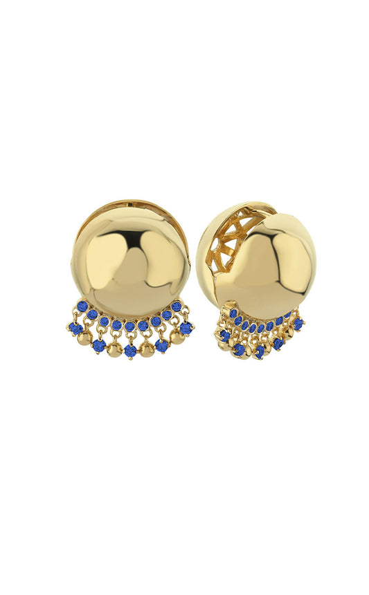 Gypsy Ball Earrings in Gold & Sapphires (Pair)