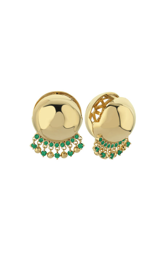Gypsy Ball Earrings in Gold & Tsavorites (Pair)