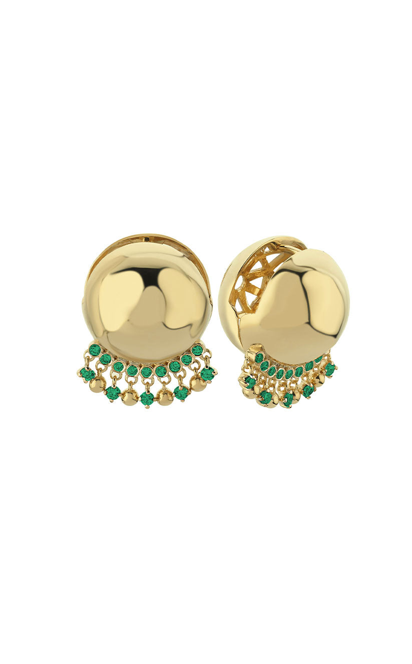 Gypsy Ball Earrings in Gold & Tsavorites (Pair)