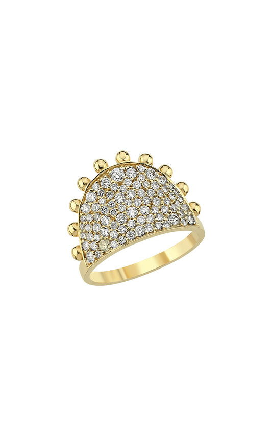 Gypsy Ring in Gold & Pave Diamonds