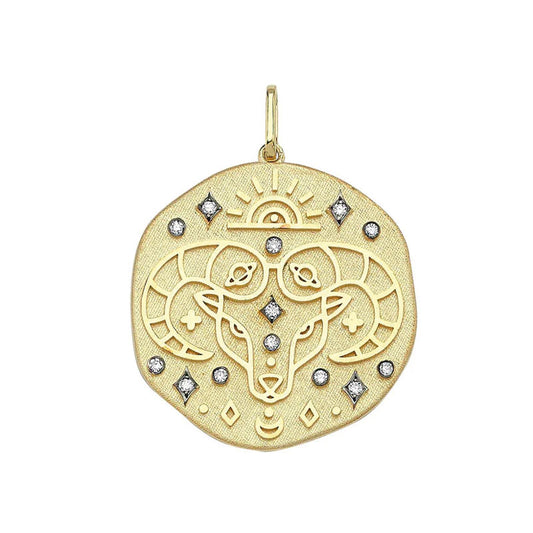 Aries Lucky Stone Diamond Locket Pendant