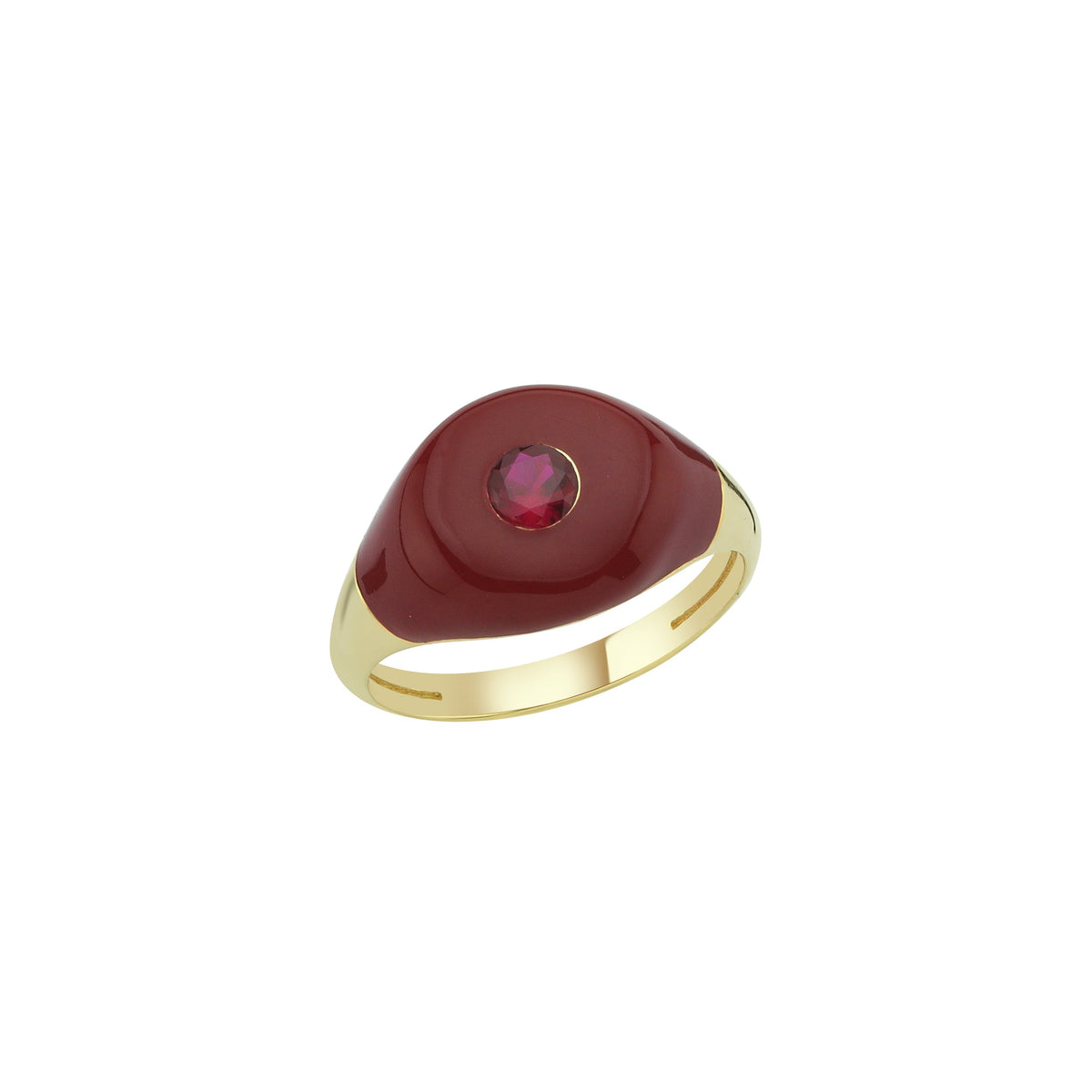Maroon Ruby Rings MAROON ENAMEL RUBY STONE RING – Charms Company Shop
