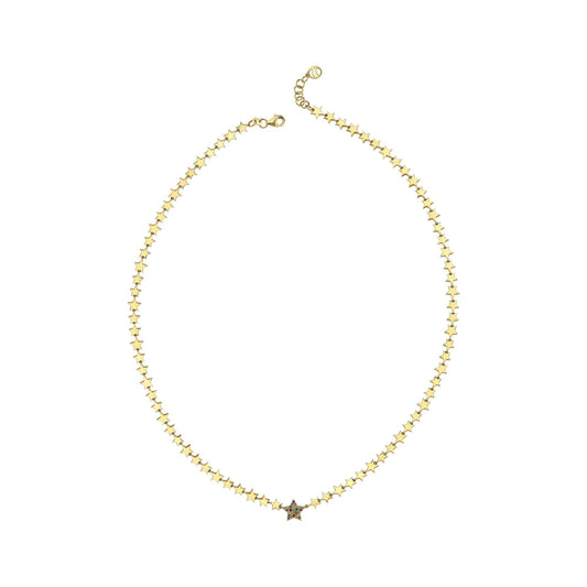 Gold and Colorful Sapphire Milky Way Necklace