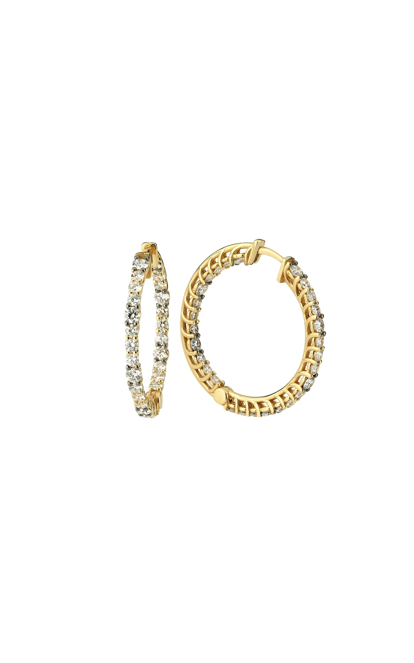 Diamond Inside Out Hoops