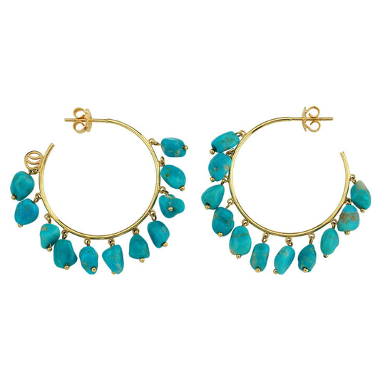 Turquoise Hoops (Price for Double)