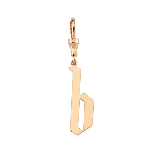 GOTHIC GOLD LETTER HOOK NECKLACE (Rose Gold)