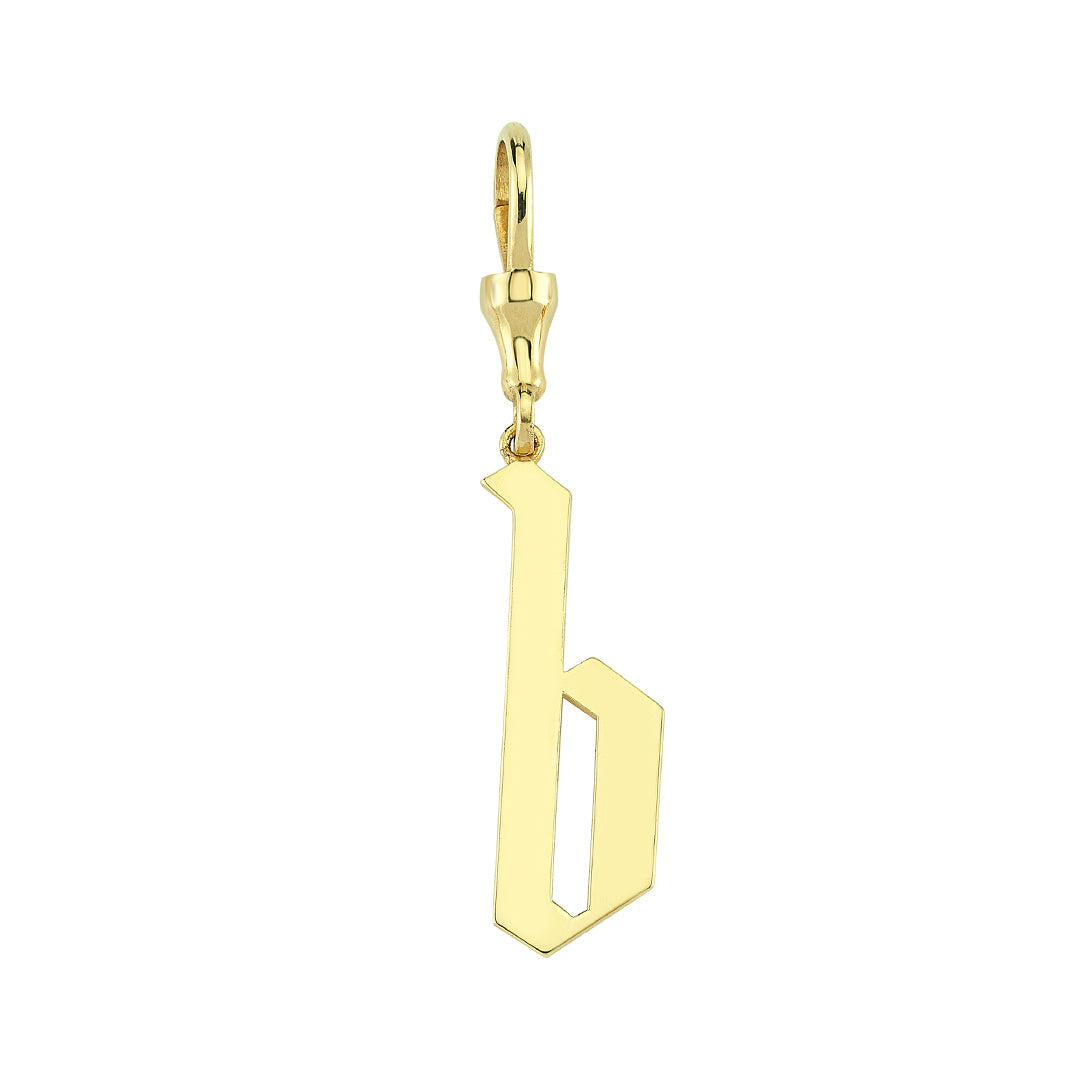 GOTHIC GOLD LETTER HOOK NECKLACE (Yellow Gold)