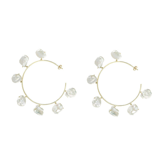 Large Size Pearl Hoops (Price for Double)
