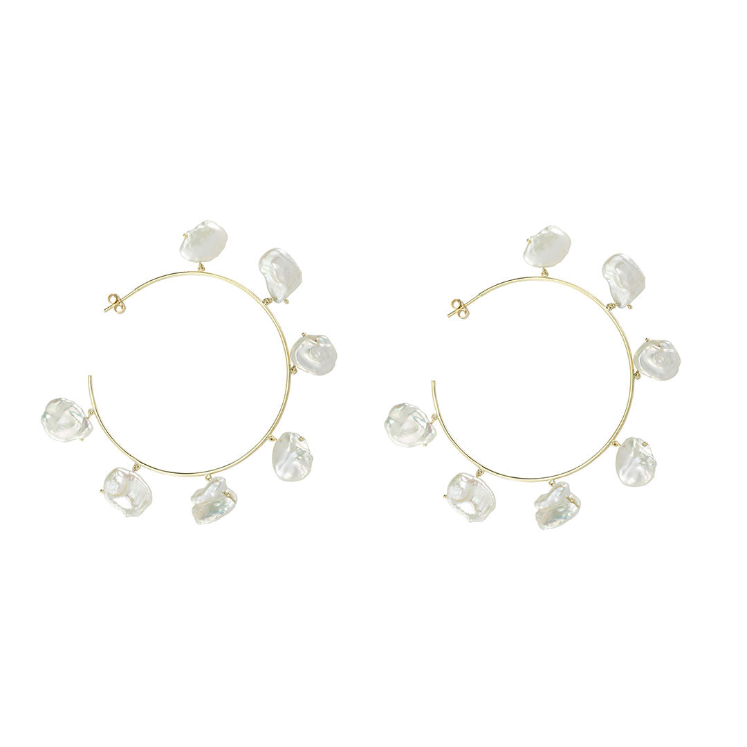 Large Size Pearl Hoops (Price for Double)