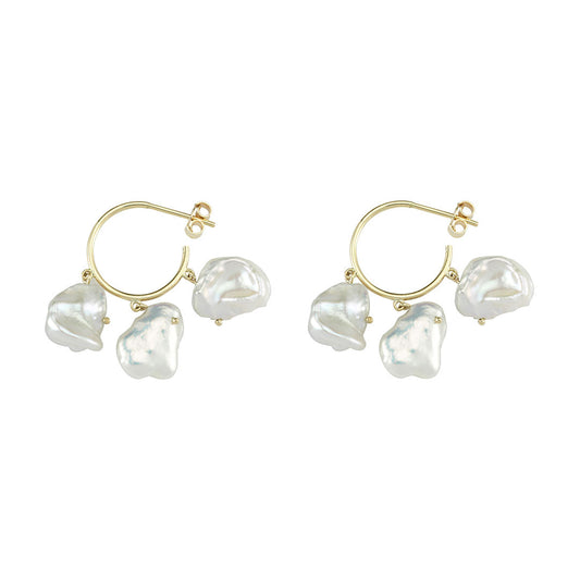 Small Size Pearl Hoops (Price for Double)