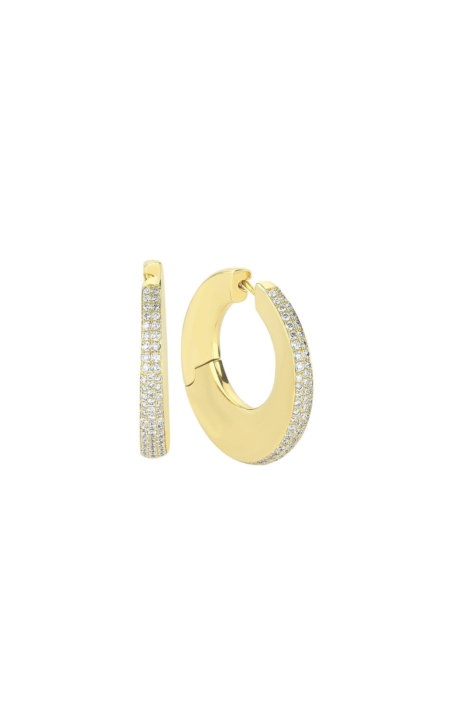 Diamond Pave Bold Hoop (Pair)