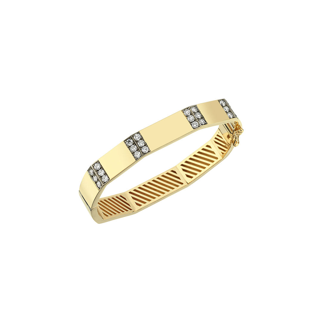 Chunky Geometric Bracelet with Diamonds