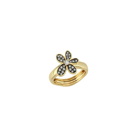 Rebellion Ring with Diamond Flower