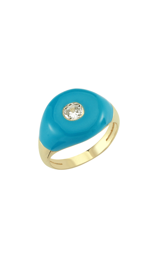 Turquoise Enamel Ring